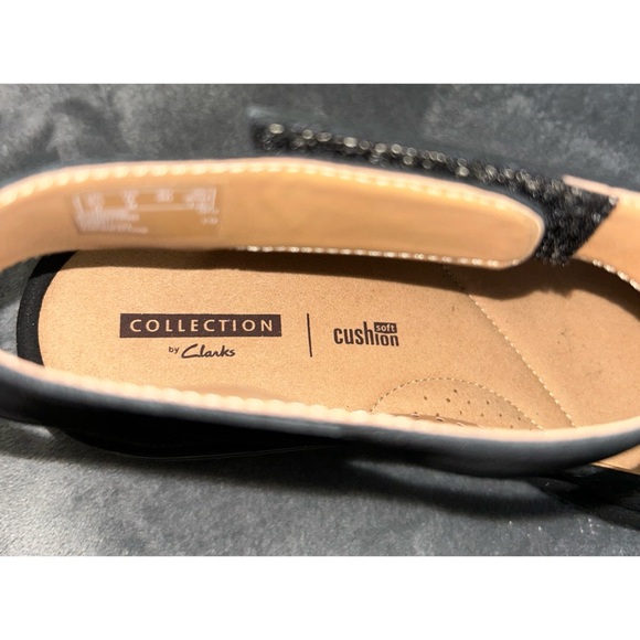 🖤 NWT Clarks Black Soft Cushion Wedges - Picture 3 of 6